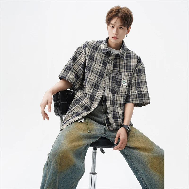 Men's Summer Fashion Plaid Short Sleeve Shirt | Stylish Casual Wear