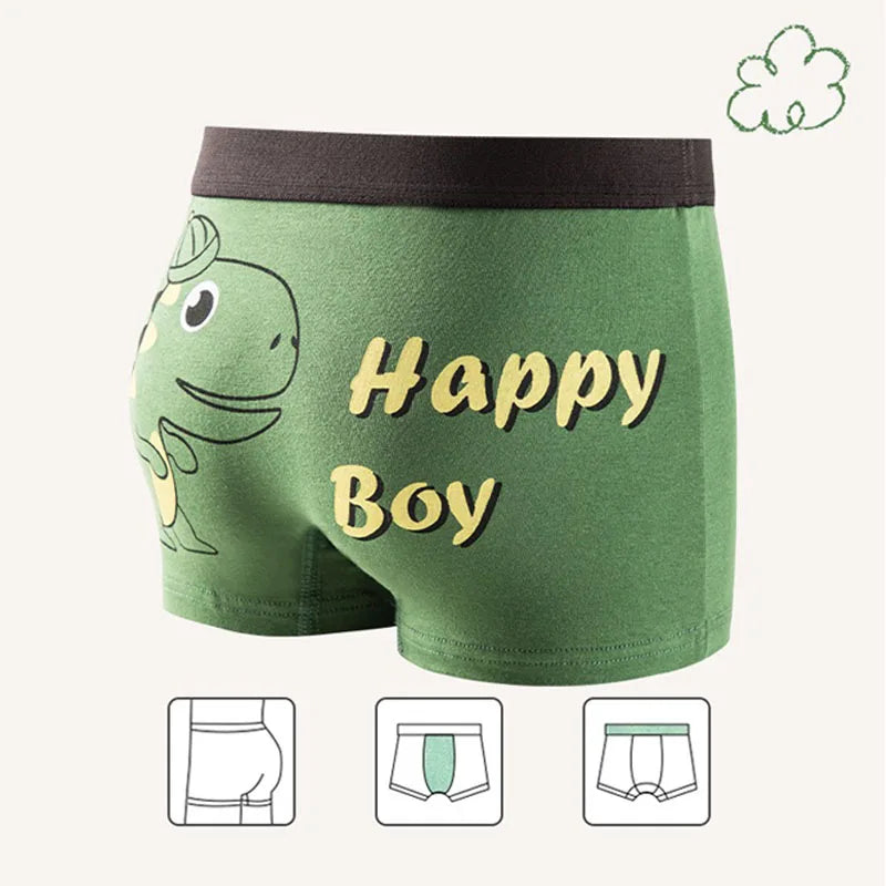 Boys' 4-Pack Cotton Boxer Briefs | Comfortable & Fun Designs