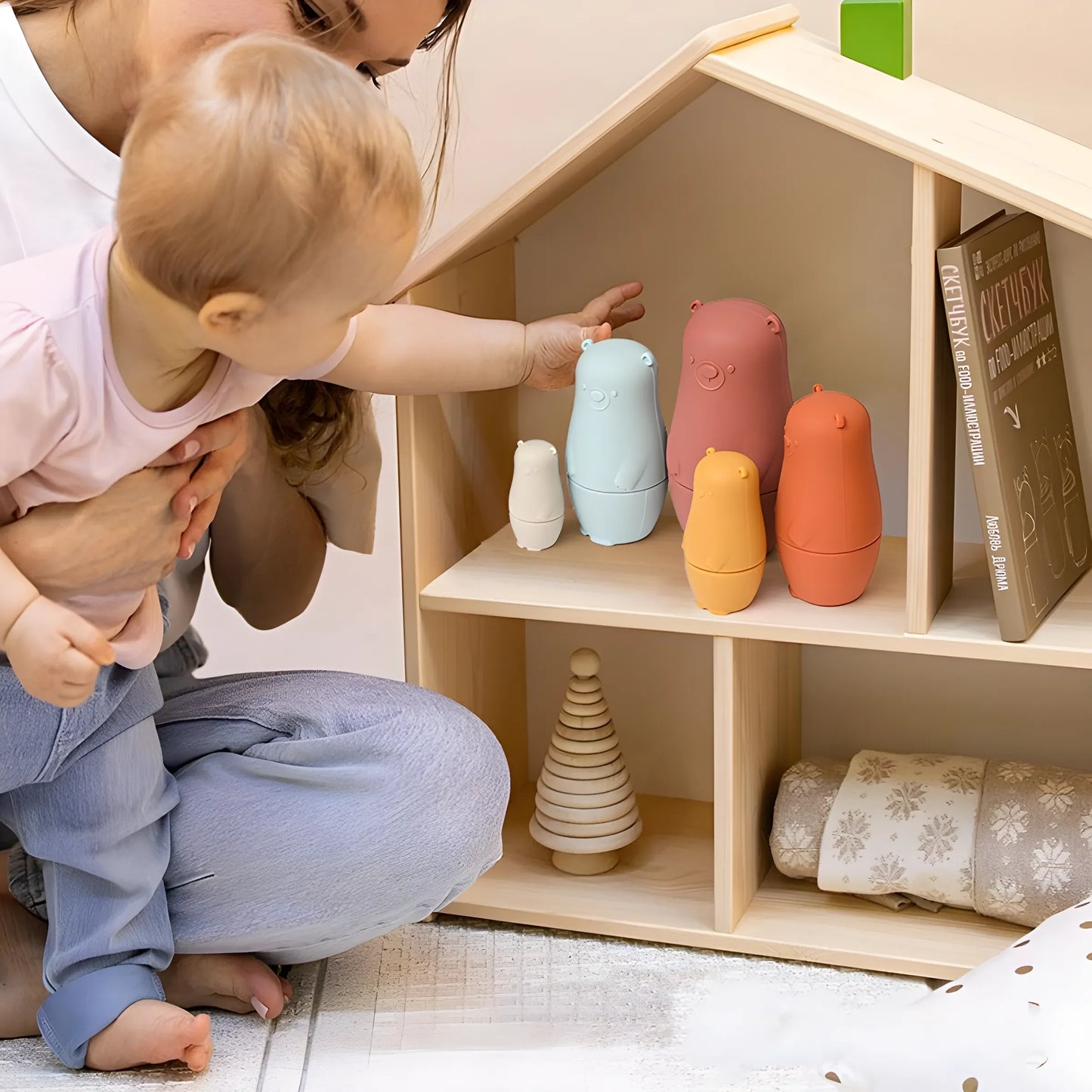 5pcs Silicone Stacking Puzzle Toys | Fun Nesting Toys for Kids