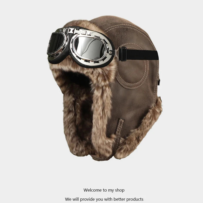 Plus Size Faux Fur Bomber Hat | Winter Windproof Trapper Cap