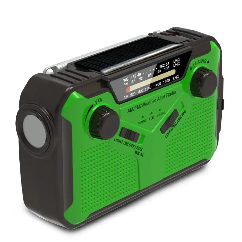 Portable Solar Energy AM FM Radio & Flashlight Emergency Power