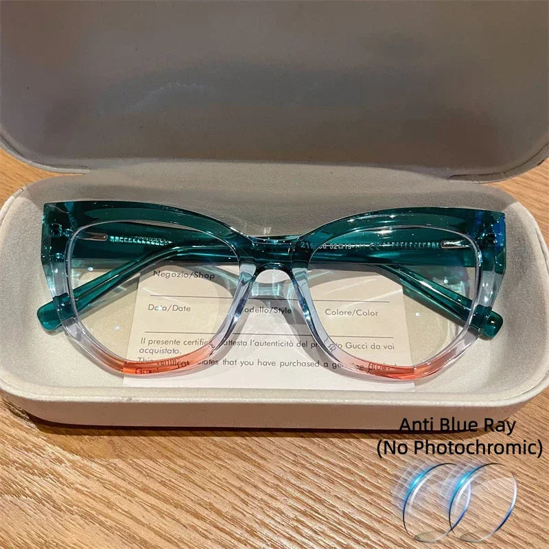 Customizable Cat Eye Anti Blue Ray Reading Glasses for Women