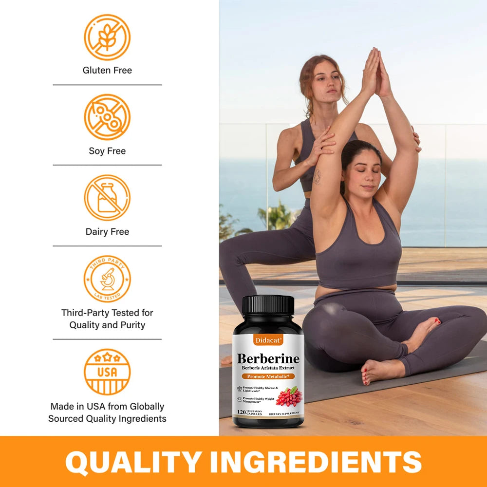 500mg Berberine Dietary Supplement for Metabolism & Weight Management