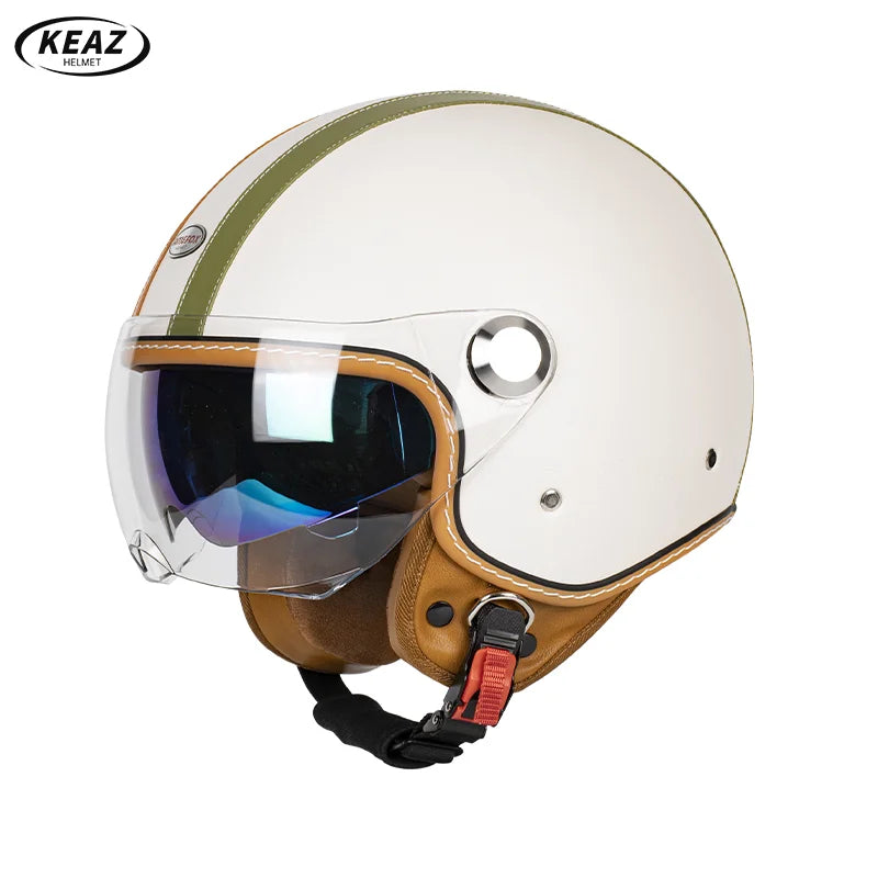 Stylish Yellow Leopard Print Open Face Motorcycle Helmet