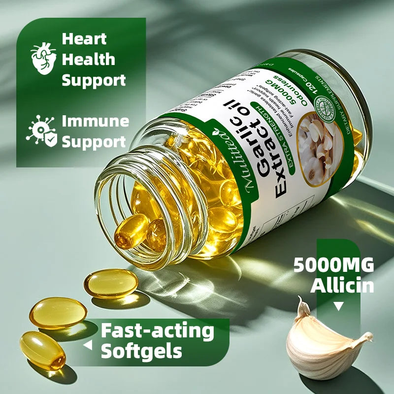 Organic Garlic Capsules | High-Potency Cholesterol Support
