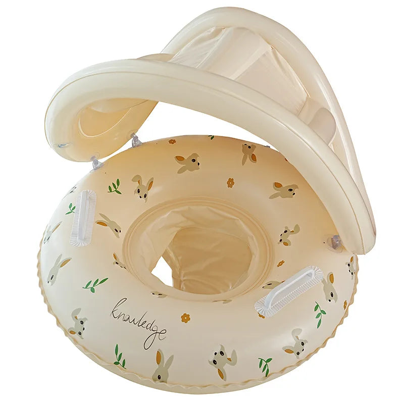 Baby Swimming Ring with Sunshade | Safe Toddler Pool Float