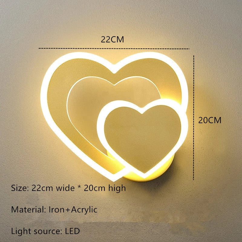 LED Heart-Shaped Wall Lamp | Modern Love Lighting for Home