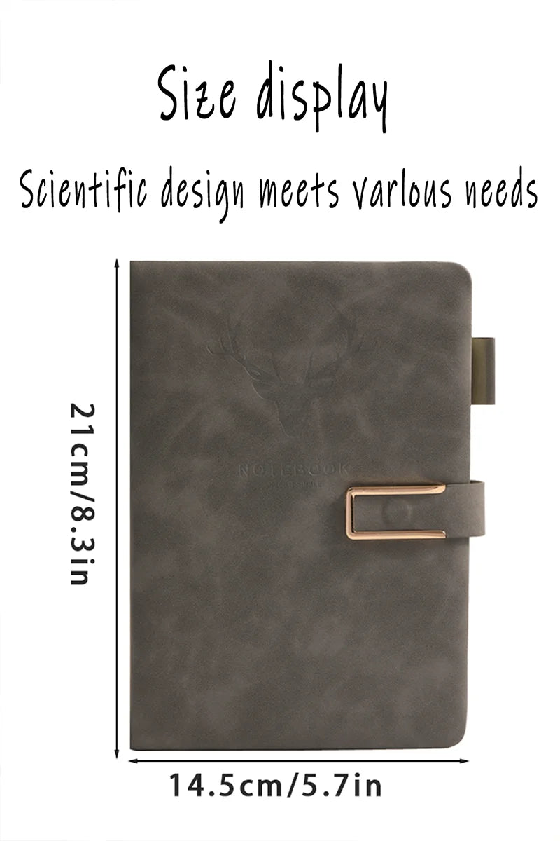 200 Pages A5 Leather Notebook | Personalized Soft Cover & Bookmark