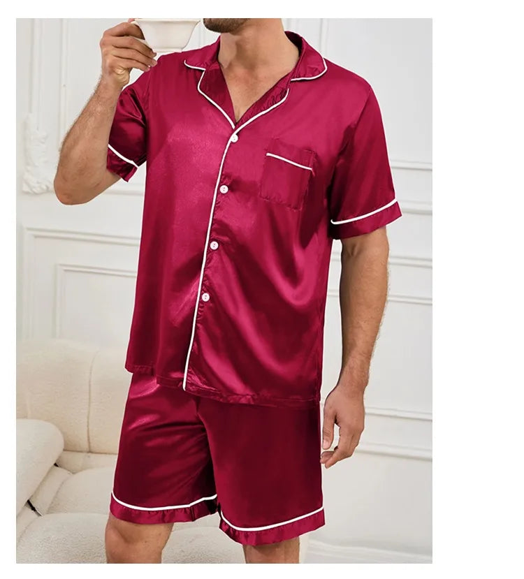 Men's Summer Pajamas Set | Comfortable Short Sleeve Sleepwear