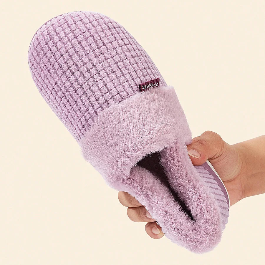 Men's Cozy Flannel Plaid Winter Slippers | Memory Foam Indoor Shoes