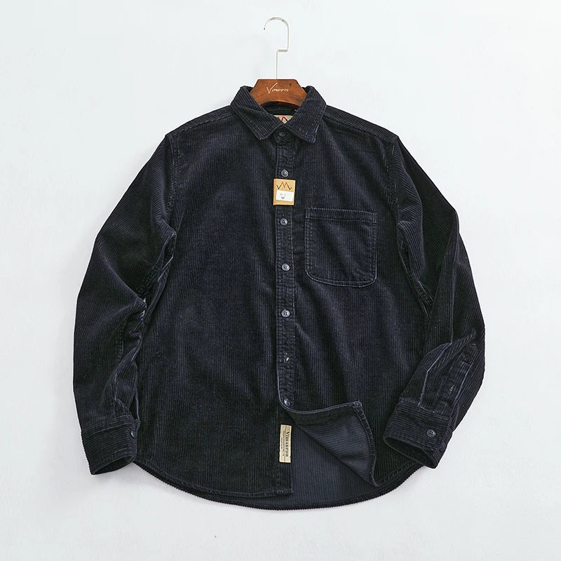 Men's Chunky Corduroy Long Sleeve Shirt | Stylish Autumn Essential