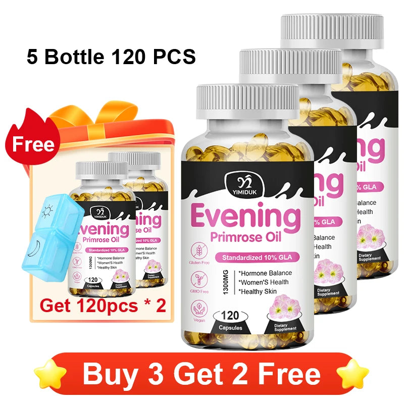 Evening Primrose Oil 1300mg | Balance Hormones & Enhance Skin Health