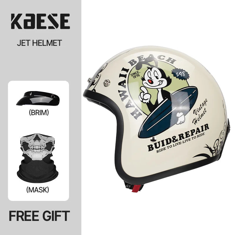DOT Approved Vintage Motorcycle Helmet | Open Face Riding Gear