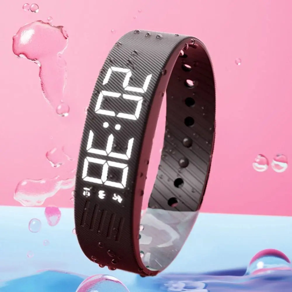 Adjustable Silicone Snooze-proof LED Alarm Clock Bracelet