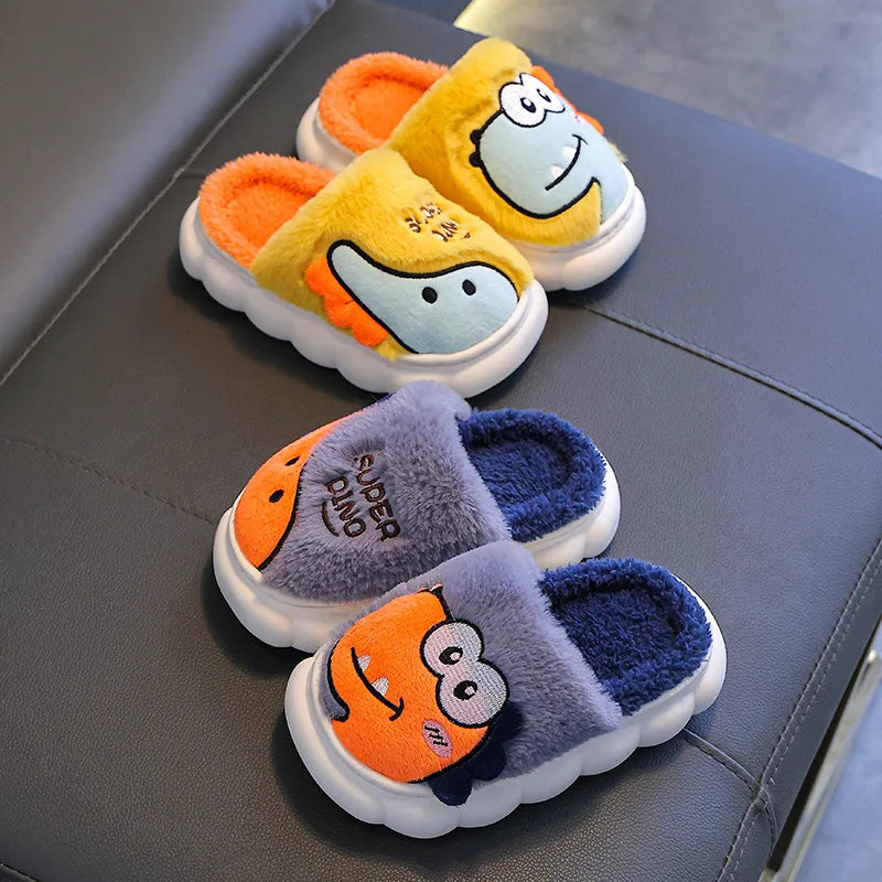 Cute Dinosaur Slippers for Kids | Warm and Cozy Indoor Shoes