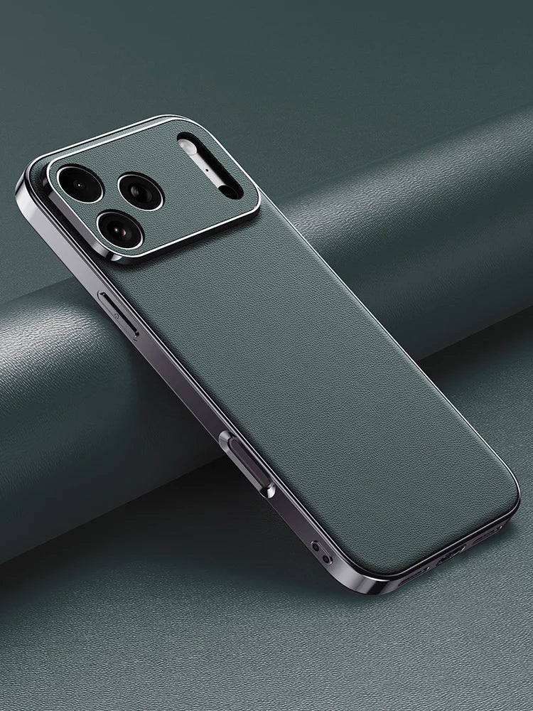 Funda de lujo de piel para iPhone | Protección total de la lente
