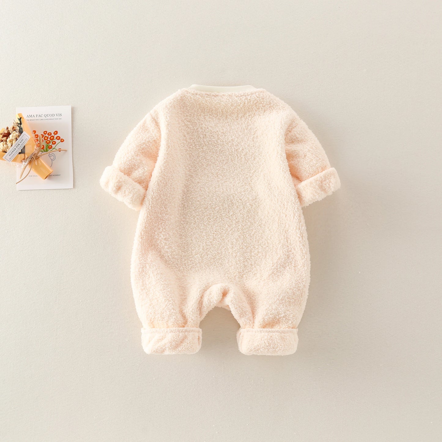 Spring Newborn Unisex Crawling Romper | Soft Fleece Baby Outfit