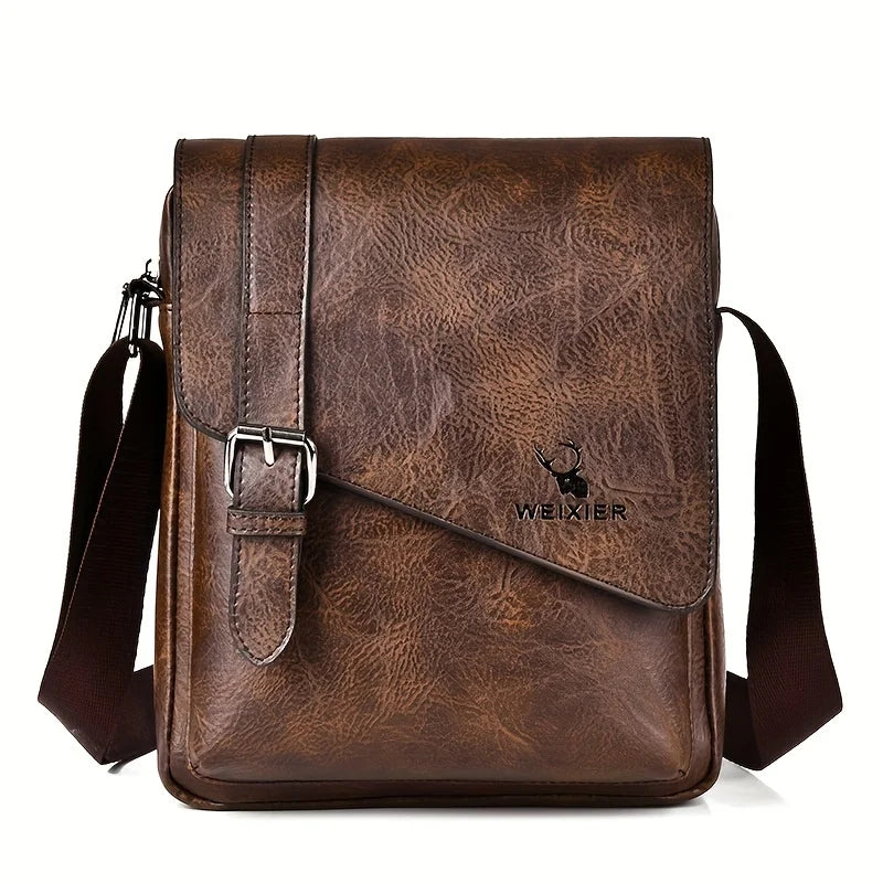 Bolso Bandolera Casual Vintage para Hombre | Elegante Bandolera de Cuero PU