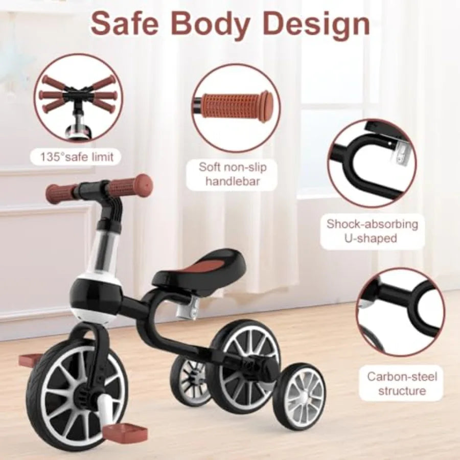 Adjustable Pink 3 in 1 Toddler Tricycle | Fun & Safe Ride for Kids