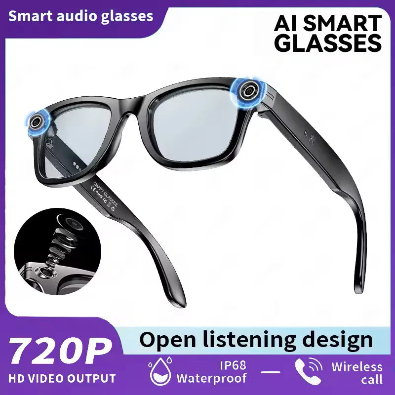 AI Smart Glasses with HD Camera & Language Translation | Versatile Smart Sunglasses