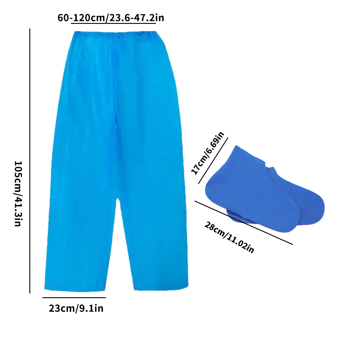 Pantalones de lluvia y cubrezapatos duraderos y reutilizables | Mantente seco y cómodo