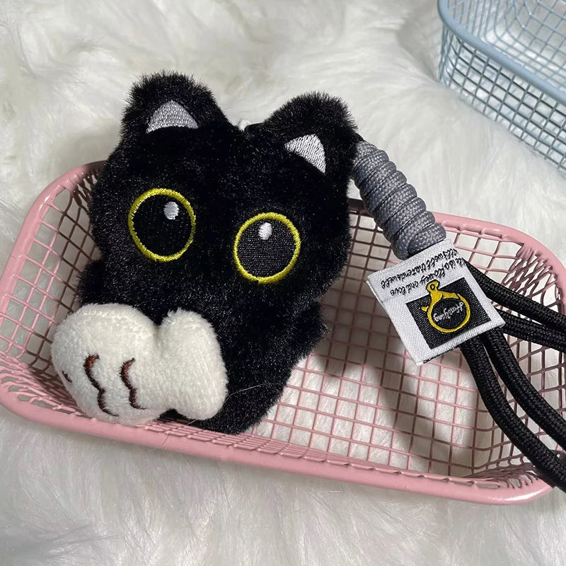 Adorable Plush Black Cat Doll Keychain | Cute Backpack Pendant