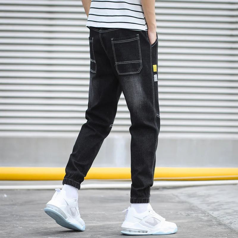 Men's Harem Denim Cargo Pants | Casual Streetwear Joggers