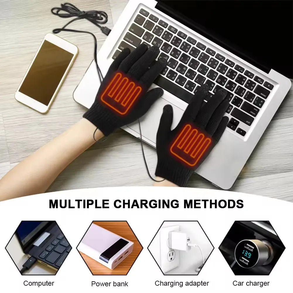 Rechargeable Heated Gloves | USB Winter Touchscreen Mittens