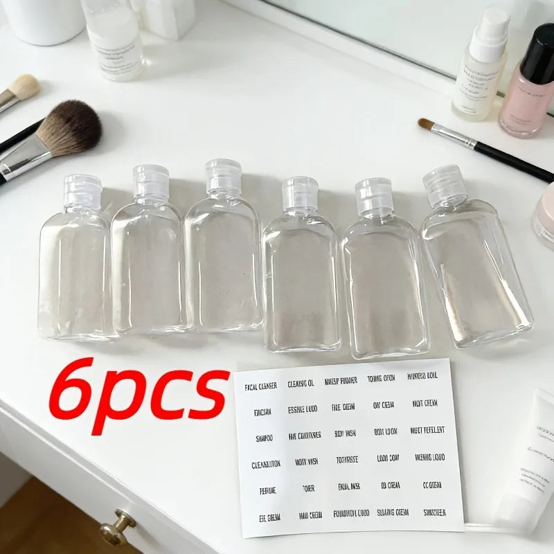 6pcs TSA-Approved Leakproof Travel Bottles for Essential Liquids
