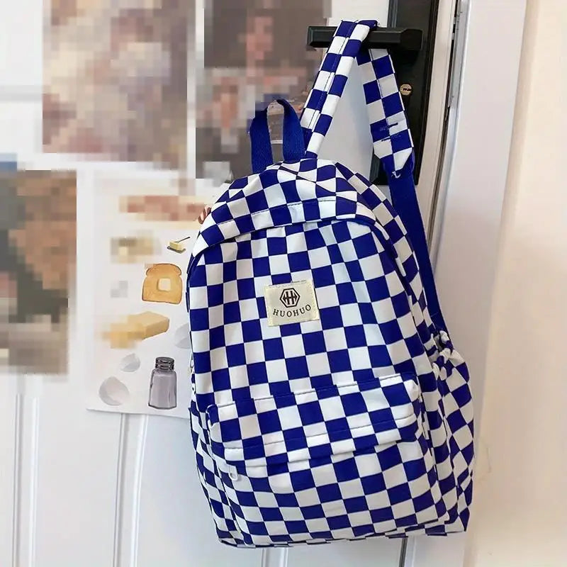 Stylish Checkerboard Backpacks for School Girls | Versatile & Trendy