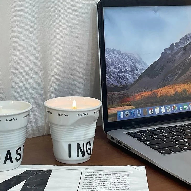 Taza de café de cerámica arrugada con estilo | Tumbler nórdico único