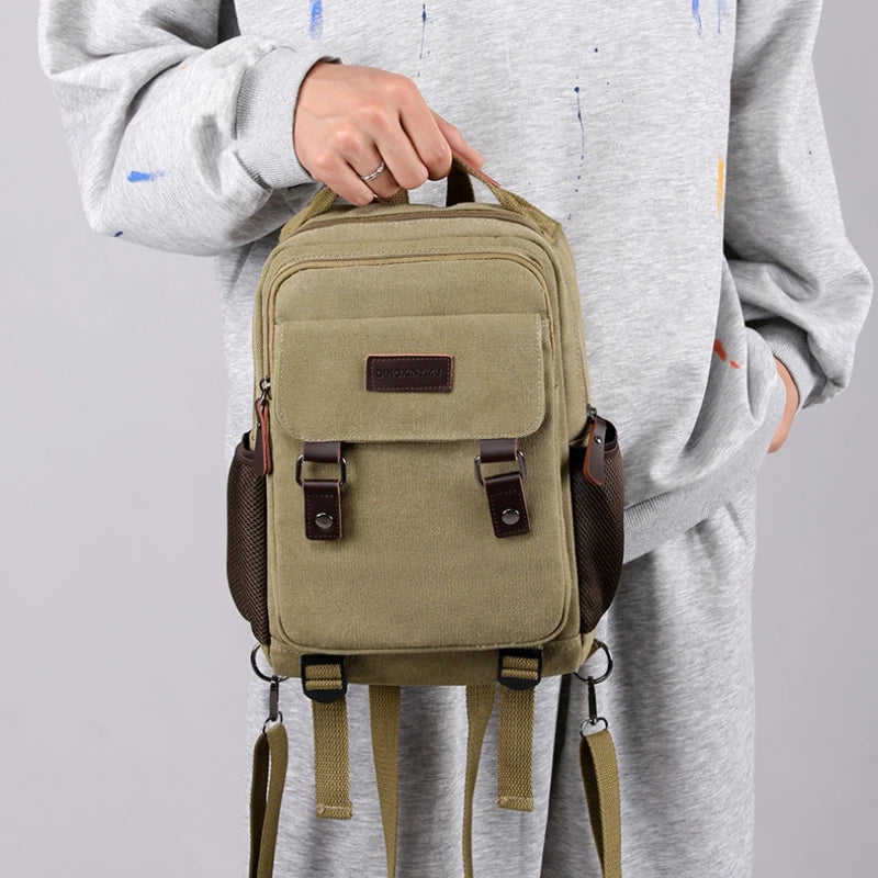 Small Men's Canvas Backpack | Versatile Casual Rucksack
