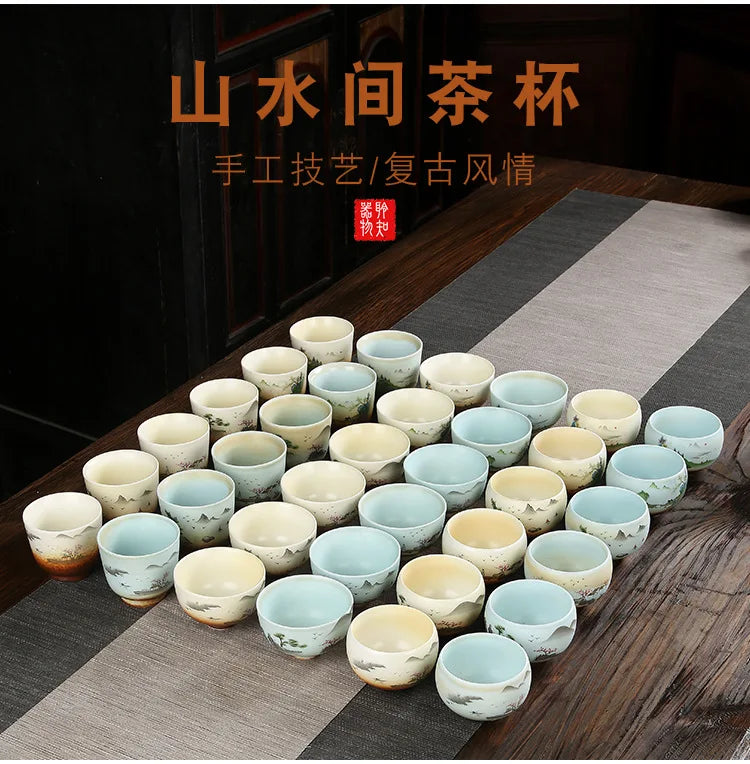 Handmade Vintage Ceramic Teacup | Japanese Coarse Pottery Mug