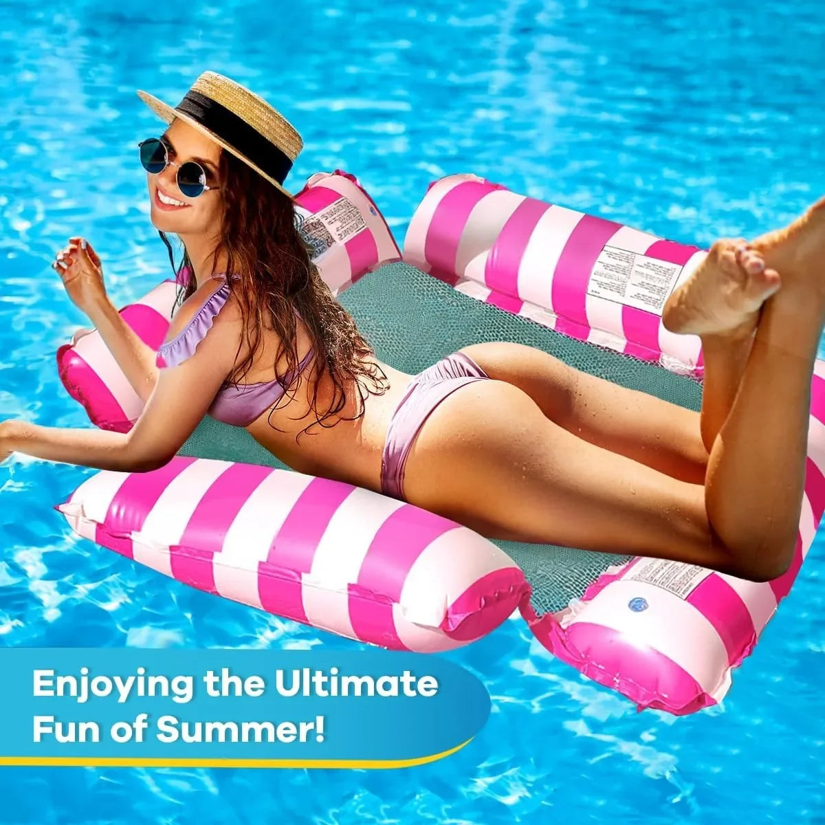 Ultra-Portable Inflatable Swimming Beds for Pool & Beach Fun
