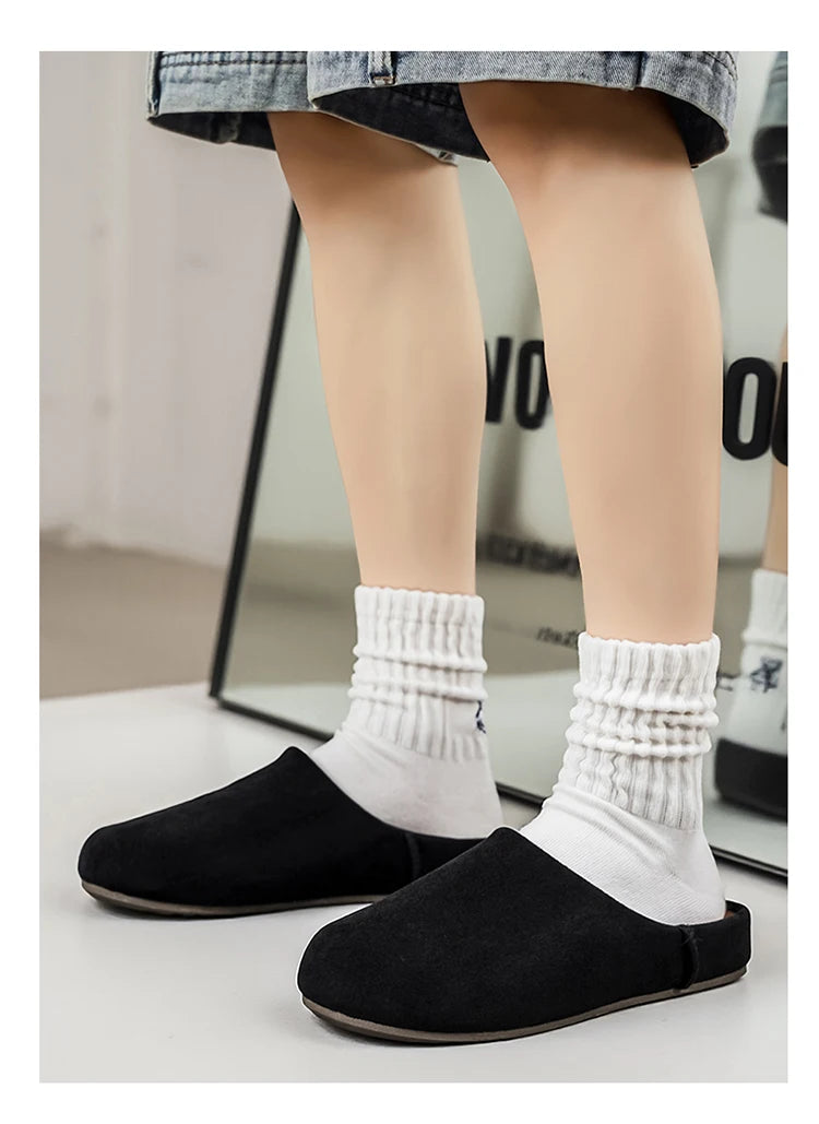 Comfortable Unisex Leather Slip-On Mules | Summer & Spring Flats