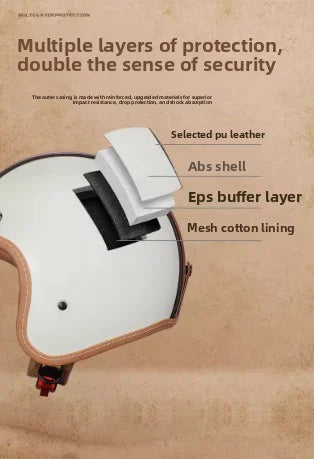 Retro Open Face 3/4 Motorcycle Helmet with Colorful Lens | DOT Certified