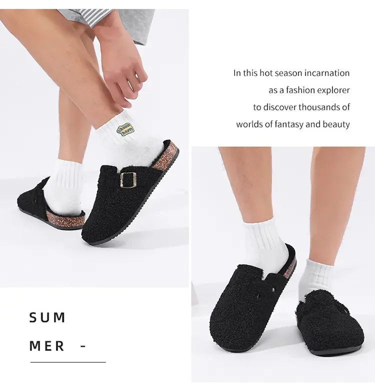 Cozy Unisex Plush Cotton Slippers | Non-Slip Winter House Shoes