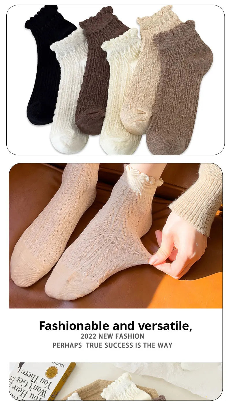 Women's Lace Low Tube Socks | Stylish Ankle Sock Set