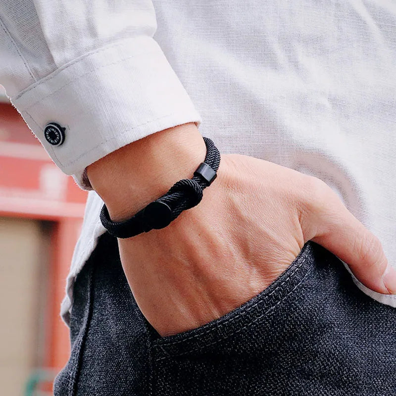 Men's Double Layer Rope Bracelet | Lucky Red Thread Gift for Him