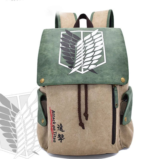 Anime-Inspired Cartoon Canvas Backpack for School & Travel