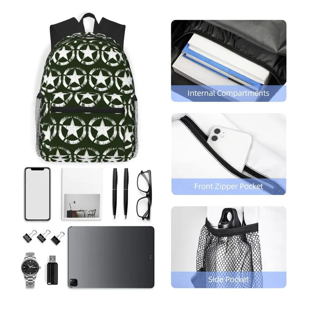 Versatile Military Style Student Backpack for School & Travel
