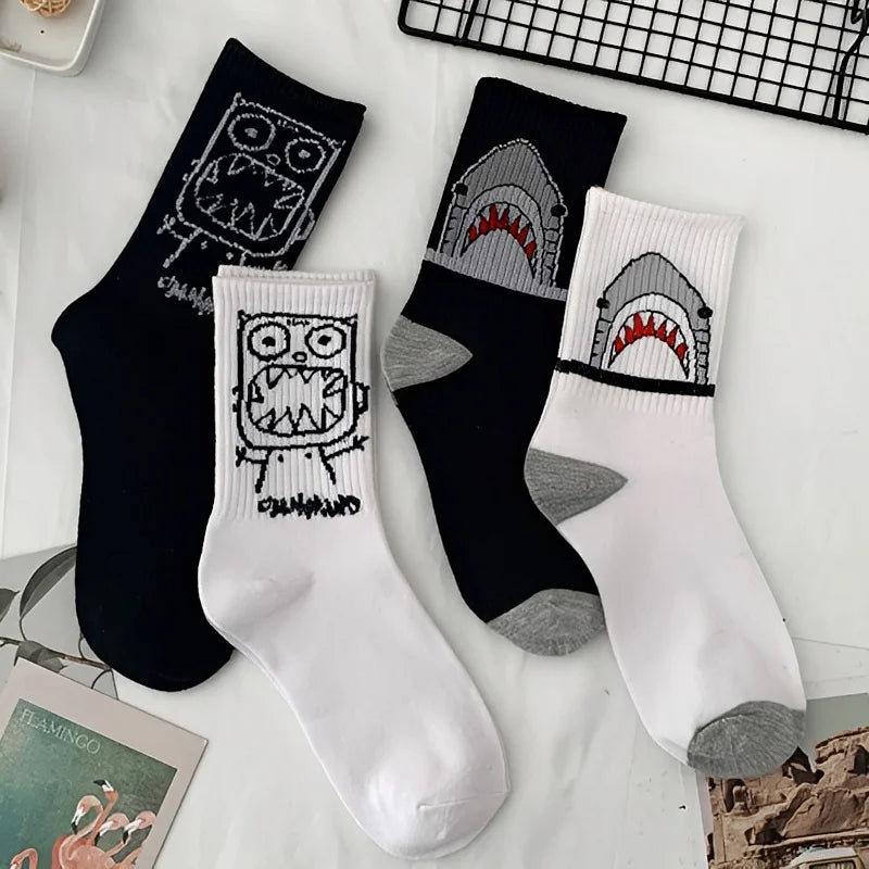 High-Quality Harajuku Shark Socks | Trendy Hip Hop Style