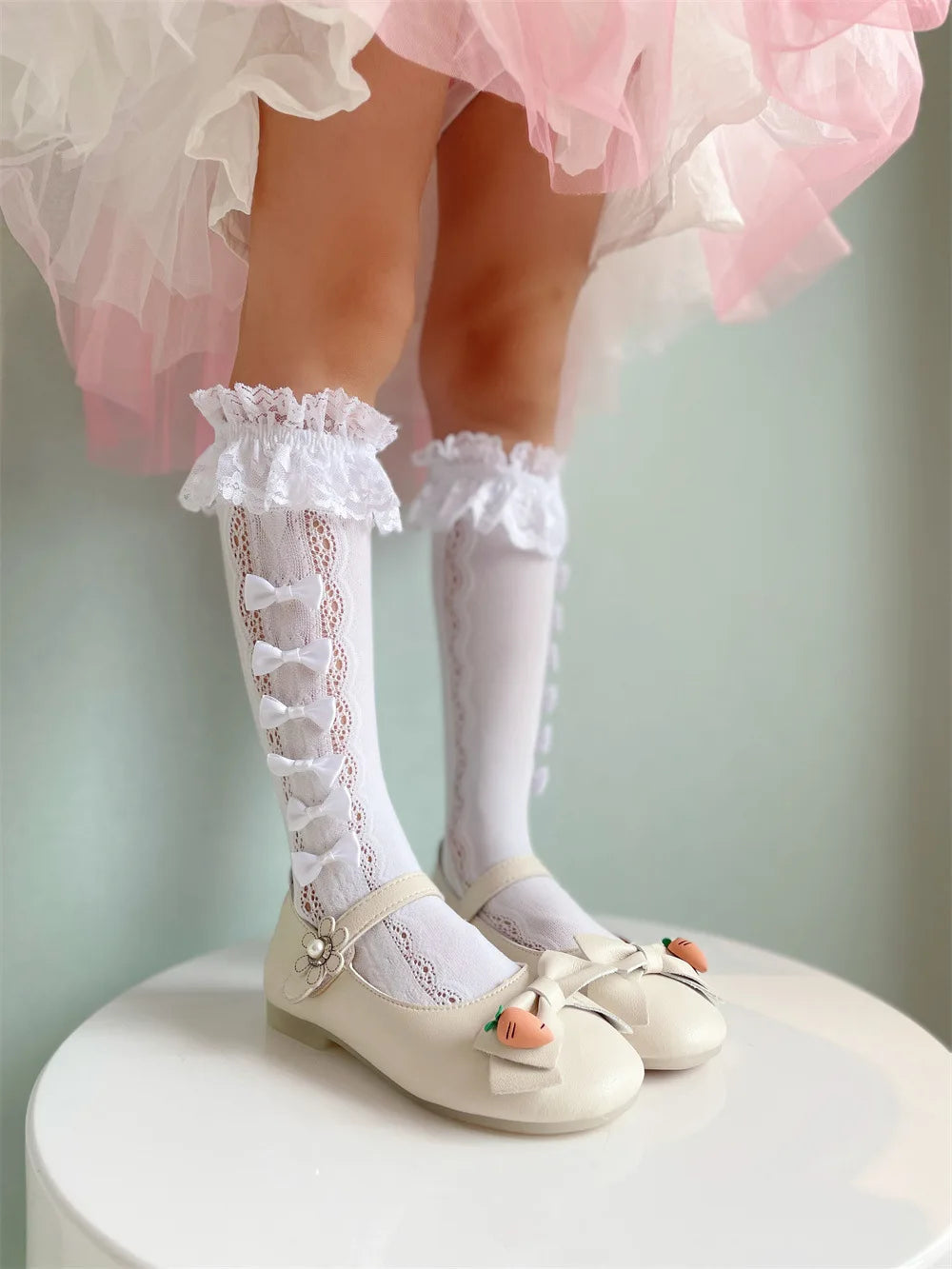 High Knee Lace Dress Socks | Elegant Cosplay & Fashion Accessories