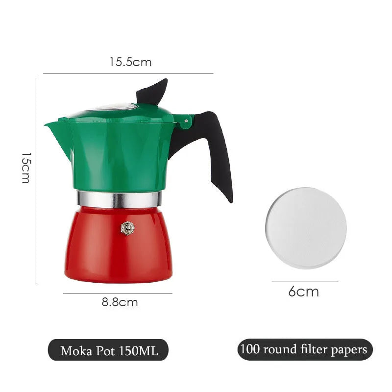 Colourful Moka Pot Set | Classic Espresso Maker for Outdoor Use