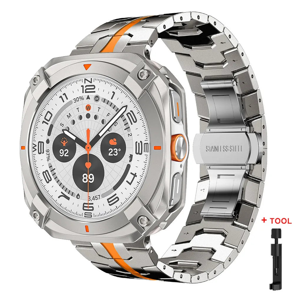 Luxury Steel Band and Case for Galaxy Watch 47mm - Men's Style