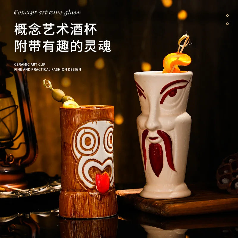 Creative Ceramic Bar Cups | Tiki Hawaiian Cocktail Glasses