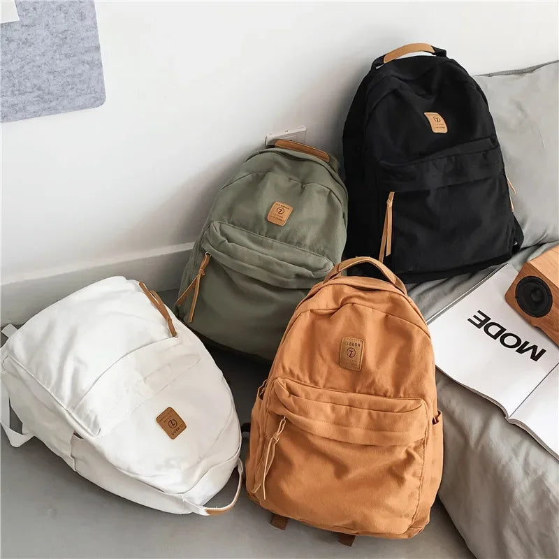 Casual Canvas Backpack for Students | Trendy Unisex College Bag