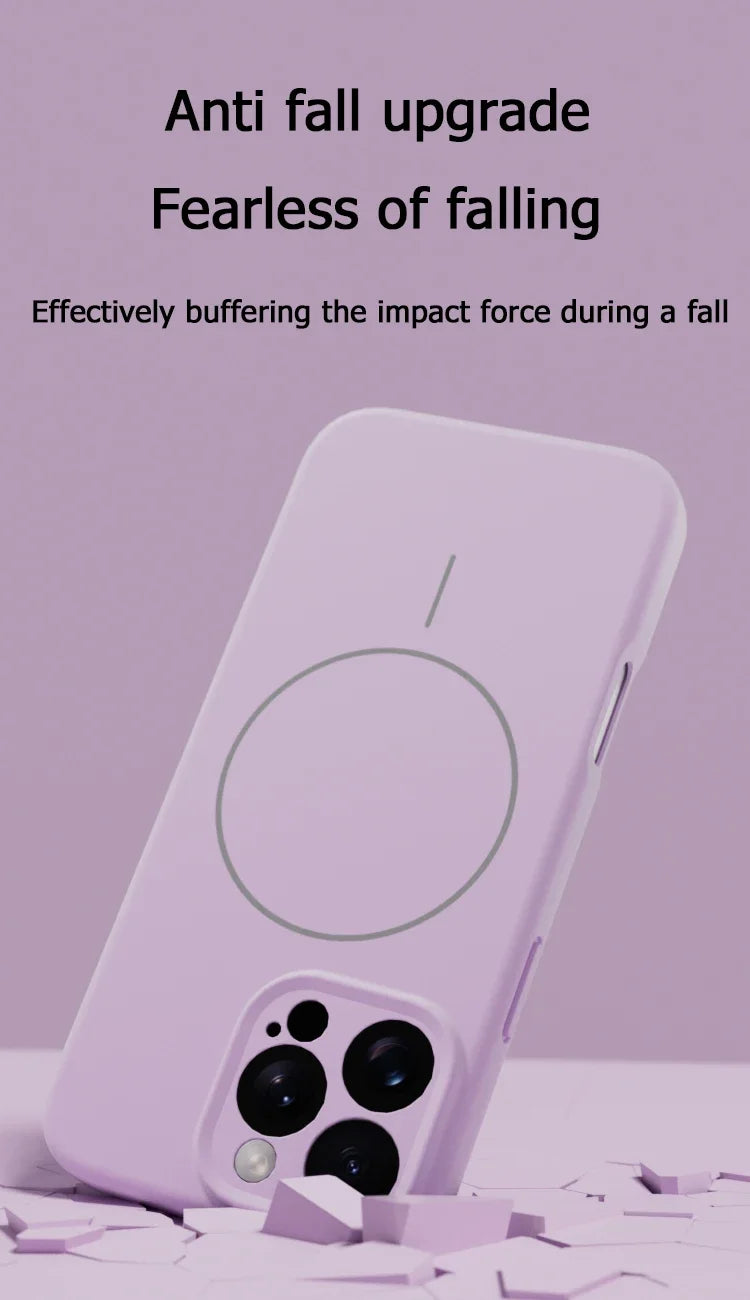 Liquid Soft Silicone MagSafe Magnetic Case for iPhone Models