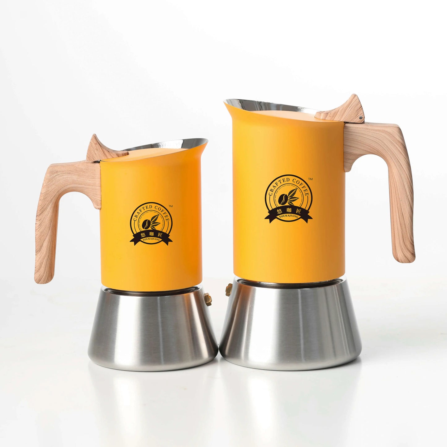 Nordic Style Matte Yellow Stainless Steel Moka Pot | Perfect Brew