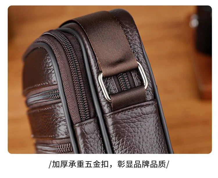 Men's Casual Sling Messenger Bag | Genuine Leather Crossbody